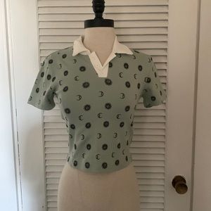 mint green polo top